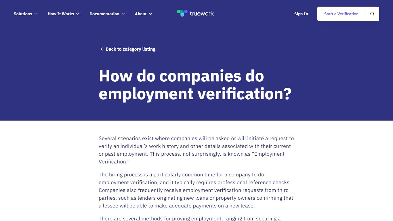 How do companies do employment verification? | Knowledge Center - Truework